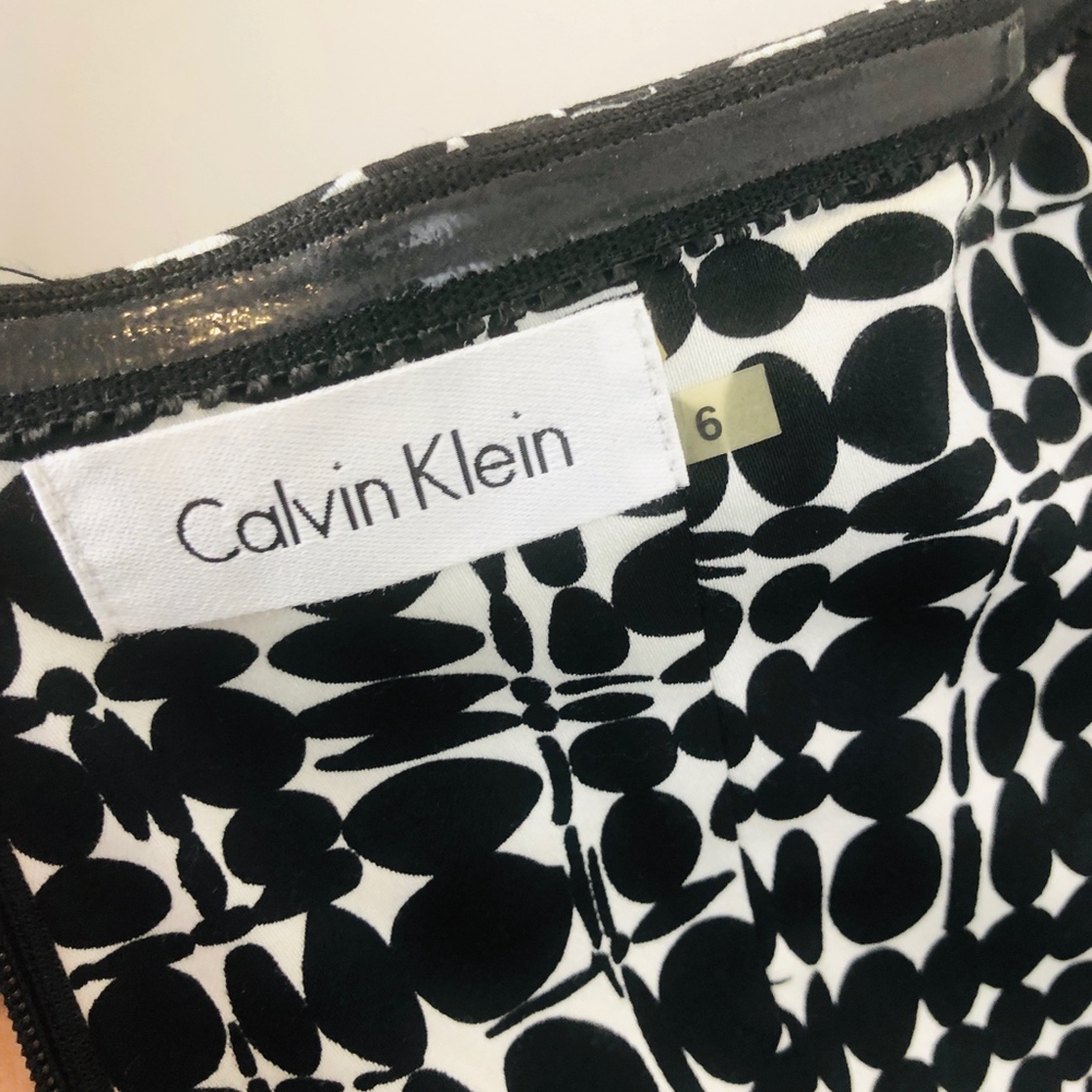 [Calvin Klein] Black/White Strapless Dress - Picture 5 of 7